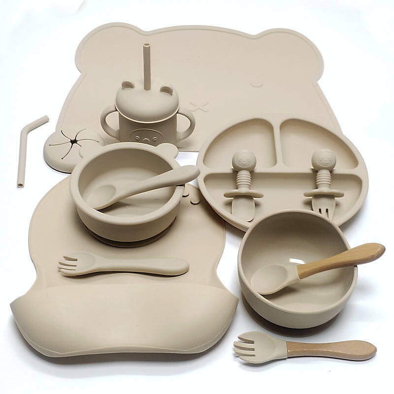 Silicone Feeding Set, Baby Led Weaning Supplies, Tableware Including Suction Disc Bowl Cup